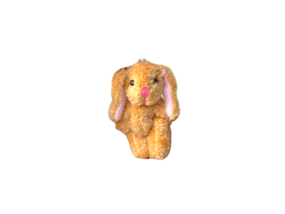 Small Plush Bunny Rabbit Keychain Backpack Zipper (ginger)
