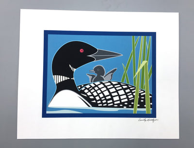 Loon and Baby Art Print (11x14")