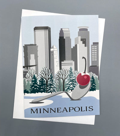 Minneapolis Winter Skyline Postcard