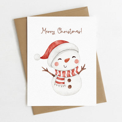 Merry Christmas Snowman Card
