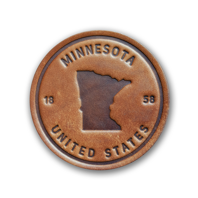 Leather Coaster - Minnesota