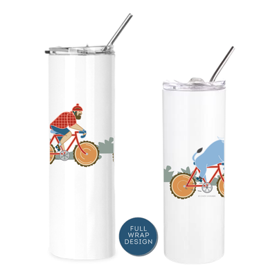 Paul Bunyan and Babe Bicycle Travel Tumbler