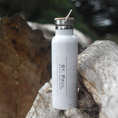 St. Paul Map Stainless Steel Bottle with Bamboo Top