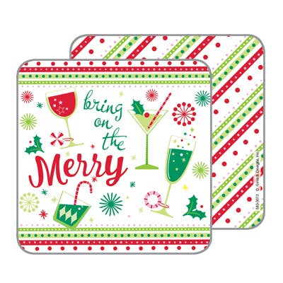 Bring on the Merry Holiday Drink Coasters