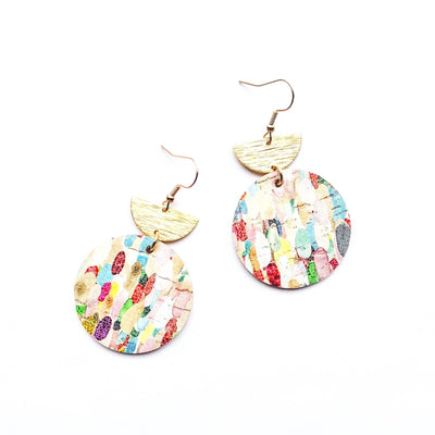Bridal Bella Cork + Leather Fusion Statement Earrings