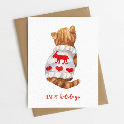 Happy Holidays Cat Card