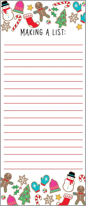 Christmas Cookie Holiday List Pad