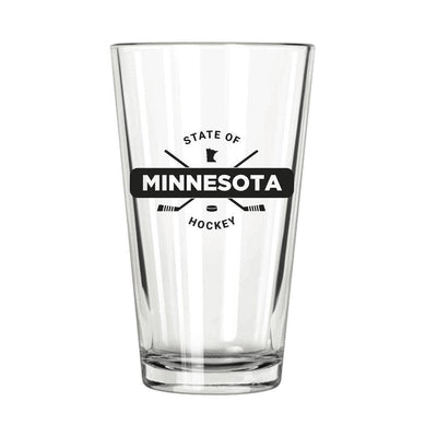 Minnesota State of Hockey Pint Glass