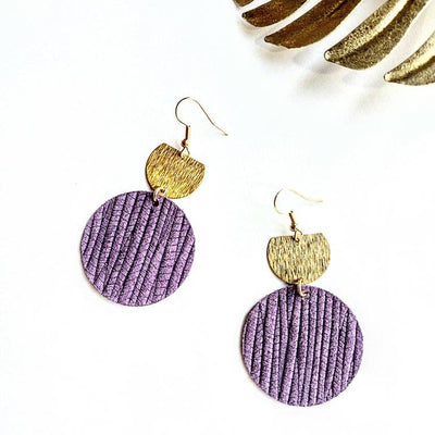 Mayte Purple Suede Geometric Earrings
