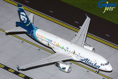 GeminiJets 1:200 Alaska Airlines Airbus A320-200 N854VA "Fly With Pride" G2ASA1047