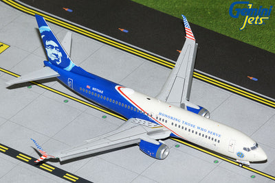 GeminiJets 1:200 Alaska Airlines Boeing 737-800S N570AS “Honoring Those Who Serve” (Flaps Down) G2ASA1138F