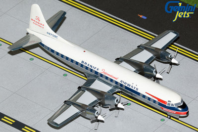 GeminiJets 1:200 Braniff International Airways Lockheed L-188A N9709C ("El Dorado" livery, polished) G2BNF1027