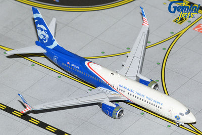 GeminiJets 1:400 Alaska Airlines Boeing 737-800S N570AS “Honoring Those Who Serve” GJASA2122