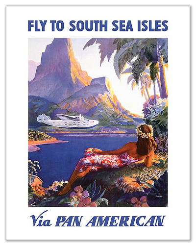 Pan Am "Fly to the South Seas Isles" (Paul George Lawler) c. 1940s 12x18 Master Art Print PRTB276