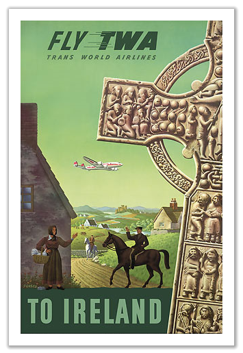 Fly TWA To Ireland (S. Greco) c. 1950s 12x18 Master Art Print PRTB3069