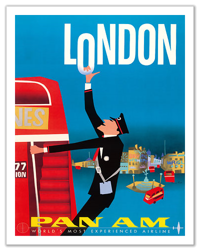 Pan Am London (Double Decker Buses, Piccadilly Circus) 12x18 Master Art Print PRTB4409