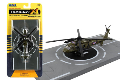 Daron Runway24 U.S. Army Sikorsky UH-60 Black Hawk Helicopter w/ Helipad RW060