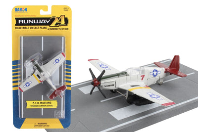 Daron Runway24 1:100 USAAF P-51C Mustang (Tuskegee Airmen) w/ Runway RW190