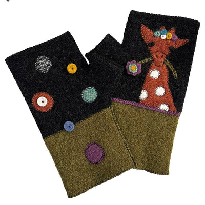 Giraffe Fingerless Gloves