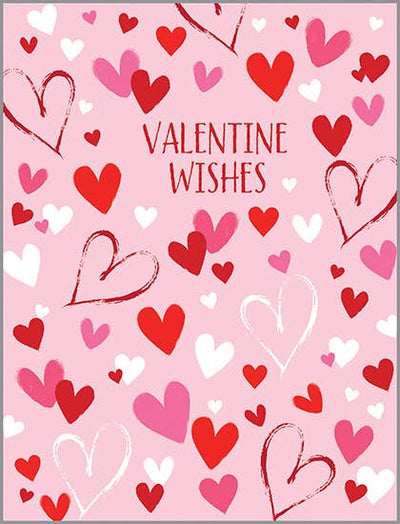 Valentine Hearts On Pink Card