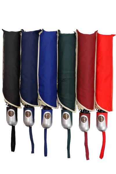 Solid Khaki Outline Compact Travel Size Umbrella